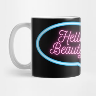 Retro Neon "Hello Beautiful" Text Message Mug